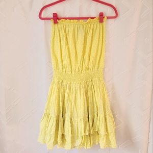 Moda Yellow Strapless Dress